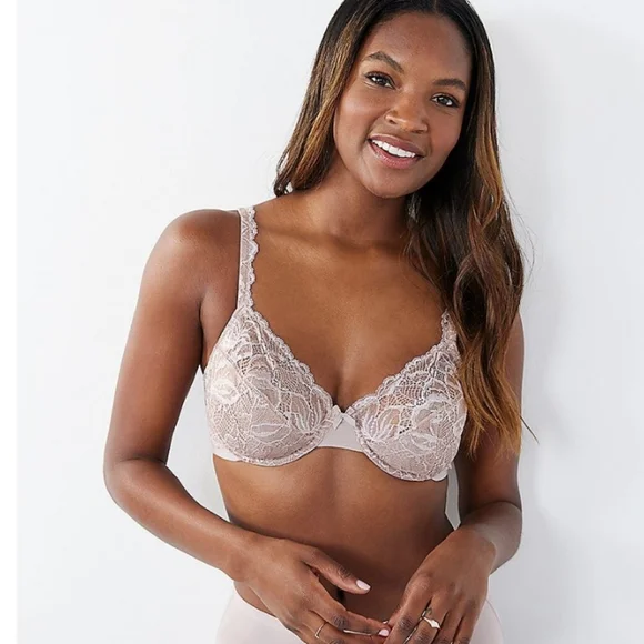 Bali Women's Lace Desire Underwire Bra - Luxurious Lace & Satin Trim, Comfort-U Straps, Softly Lined Cups